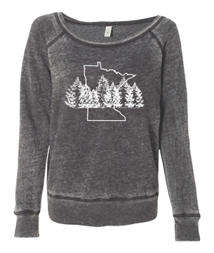 Picture of Women's MN State Grey Distressed Women's Wideneck