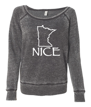 Picture of Women's MN Nice Grey Distressed Wideneck